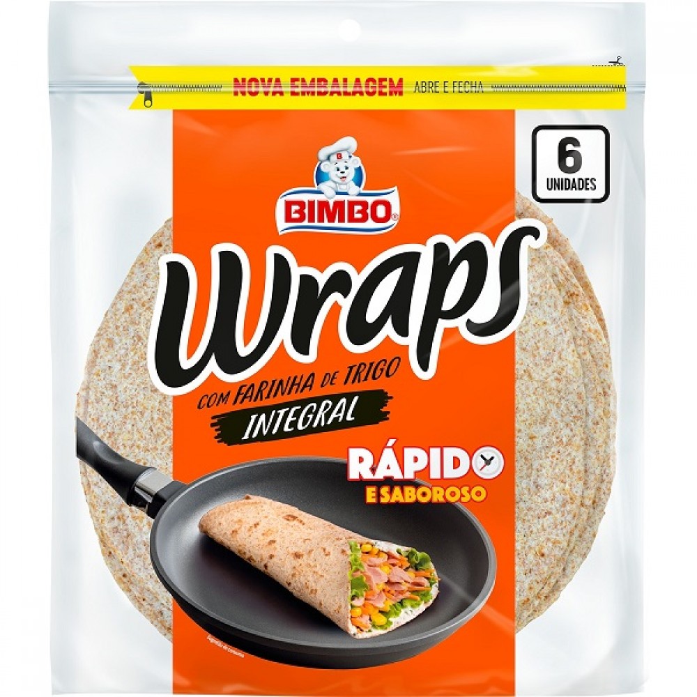 Bimbo Wraps Integrais 240g Bimbo Wraps Integrais 240g