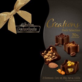 Bombons Delaviuda Chocolate 70% Preto Creations Dark 185g 1Un.