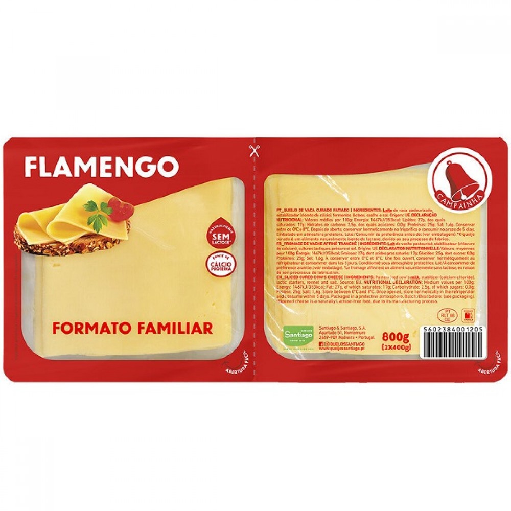 Queijo Flamengo Fatias 800g 1Un.