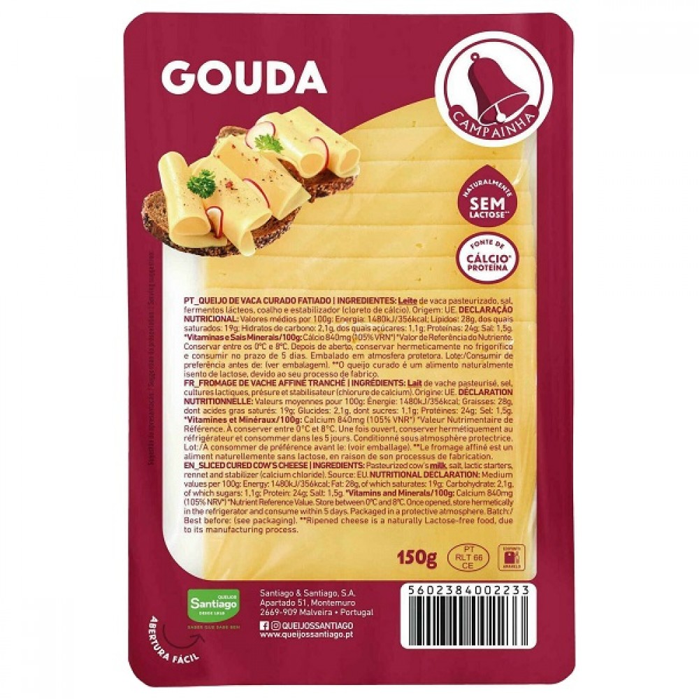 Queijo Gouda Fatiado 150g