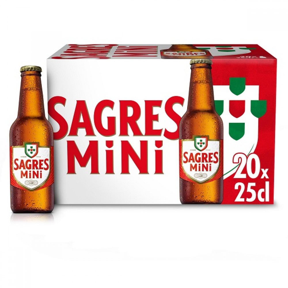 Cerveja Sagres Branca Caixa 20x25cl 1Un.