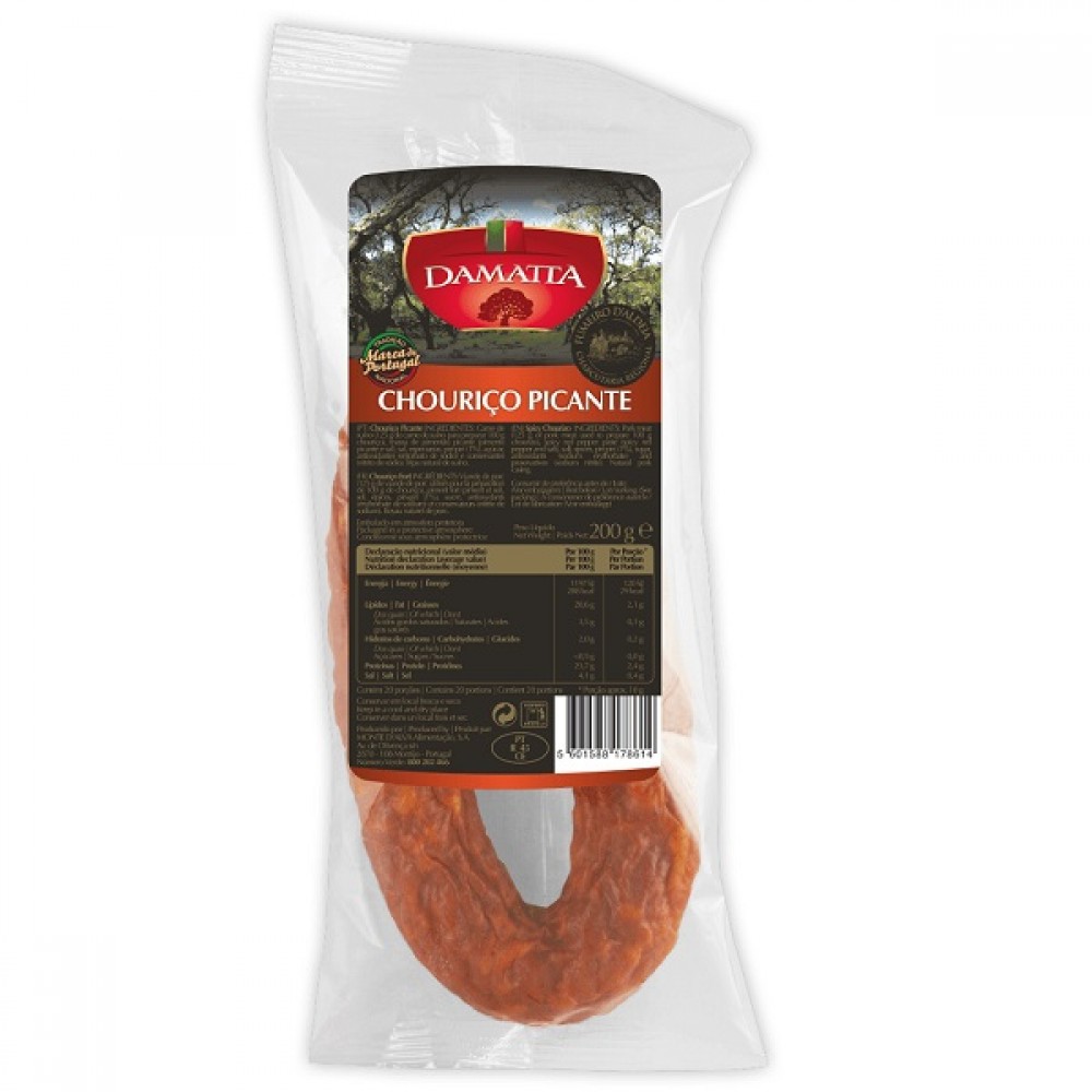 Damatta Chouriço Picante Saca 200g 1Un.