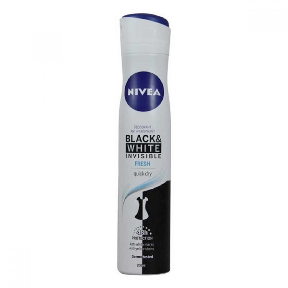Nivea Deo Spray Black & White Invisible Fresh 200ml 1Un.