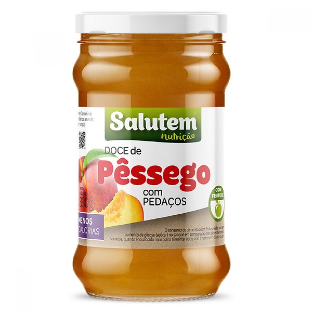 Doce de Pêssego Com Pedaços Salutem 330g 1Un.