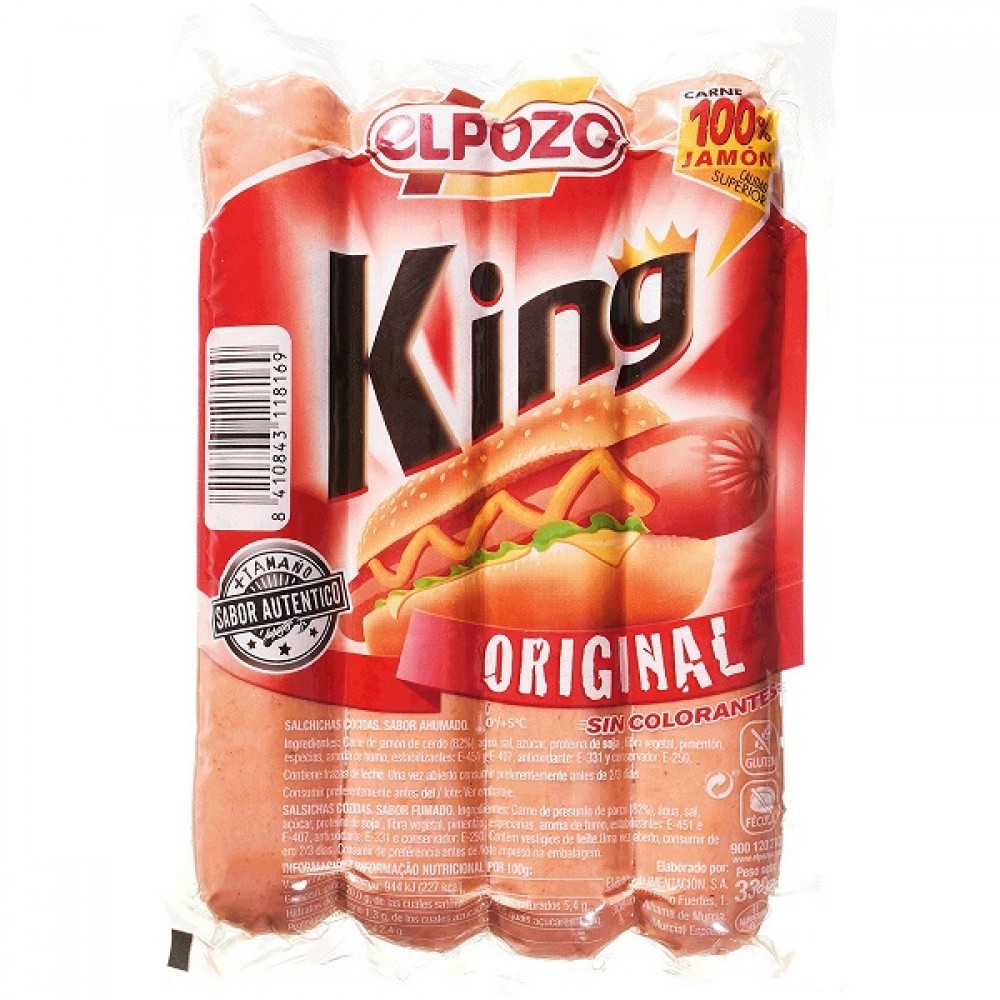 Elpozo King Salsichas Embalagem 330g 1Un.