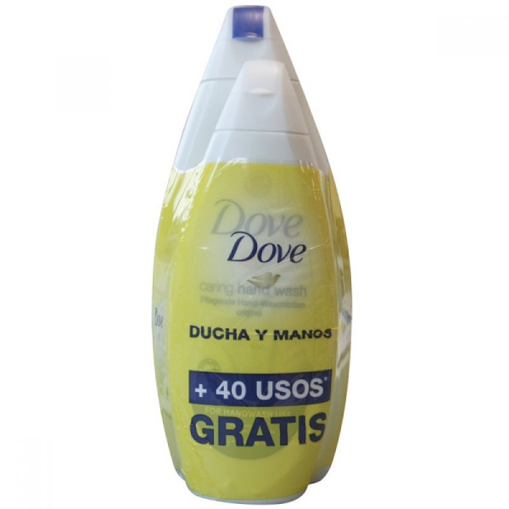 Gel de Banho Dove 500ml+Sabonete de Mãos 250ml Hidratante 1Un.