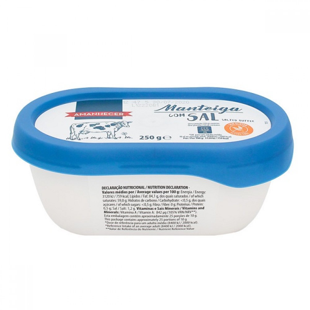 Manteiga Com Sal Amanhecer 250g 1Un.