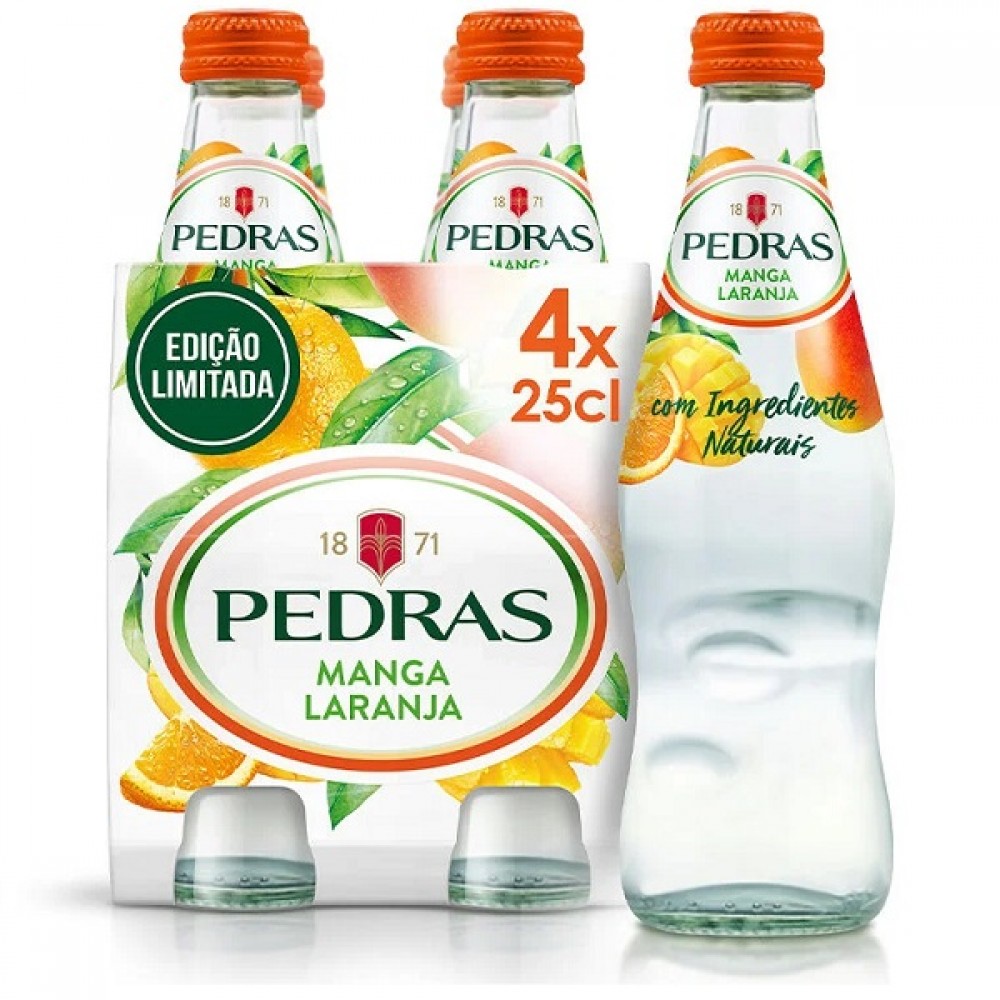 Pedras Água C/Gás Manga-Laranja 4x25cl