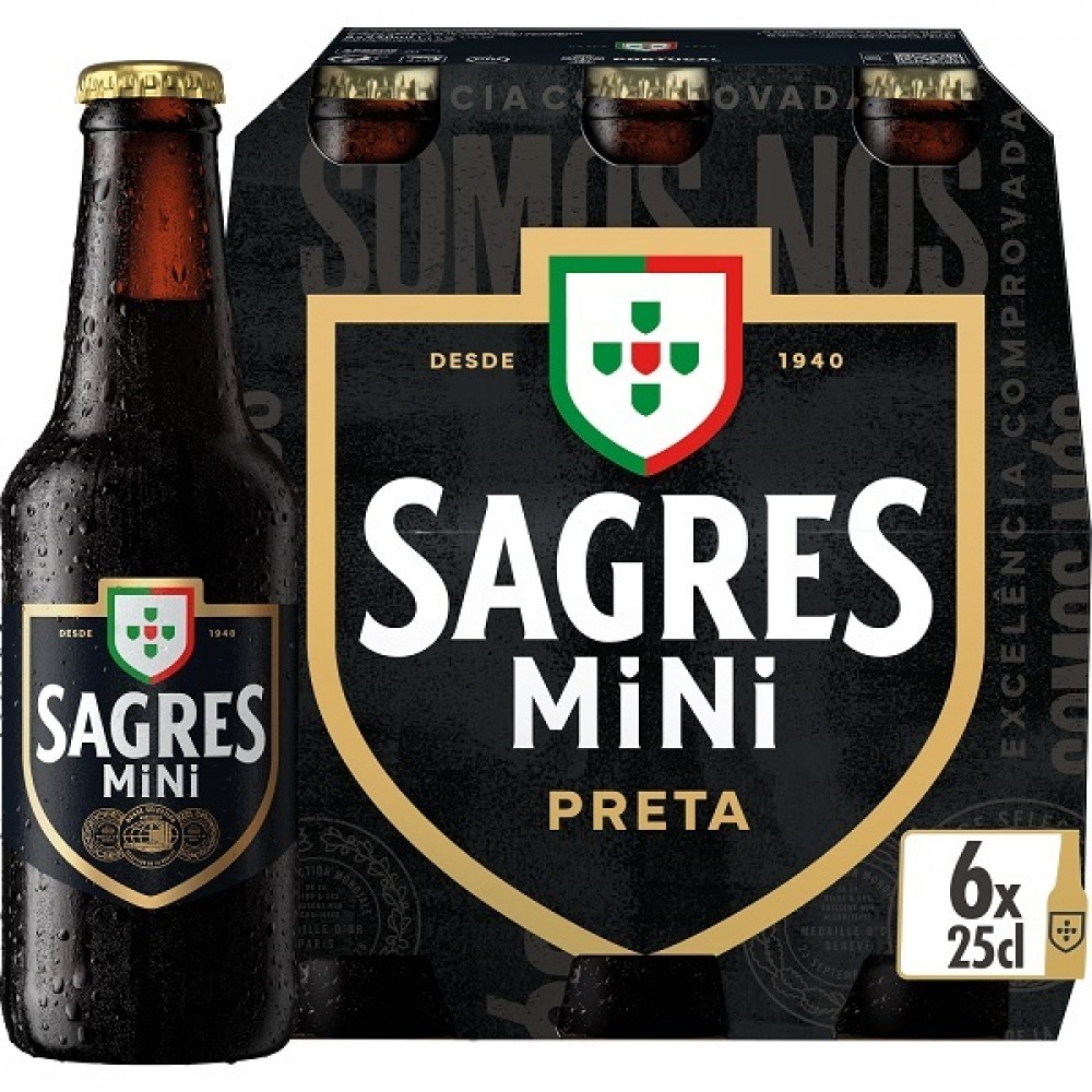 Sagres Cerveja Preta Mini 6x25cl