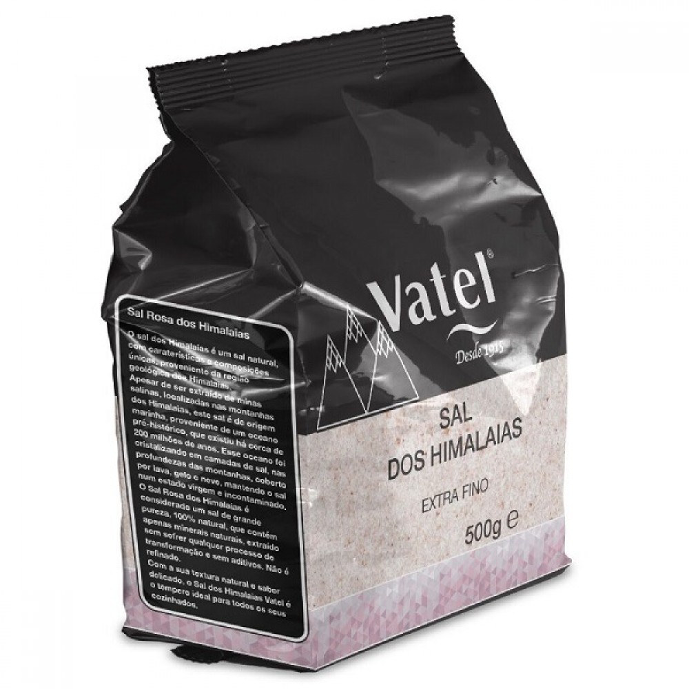 Sal Vatel Rosa Himalaias Extra Fino Saco 500g 1Un.