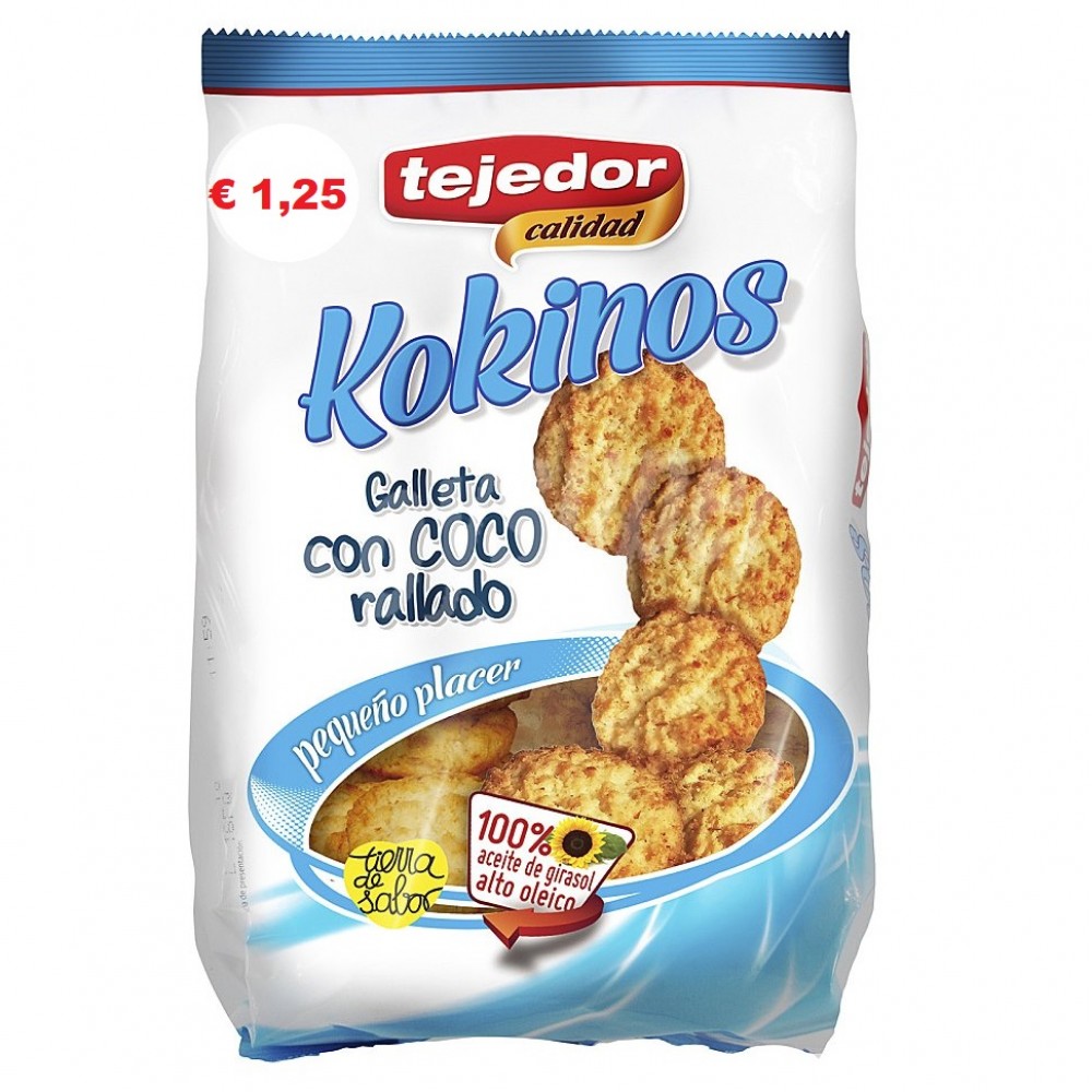 Kokinos Bolachas Com Coco Ralado Tejador Saco 300g 1Un.