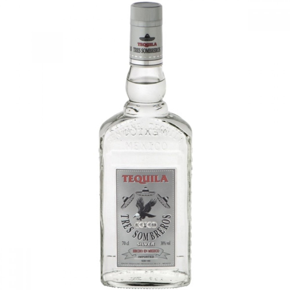 Tres Sombreros Tequila Silver 70cl