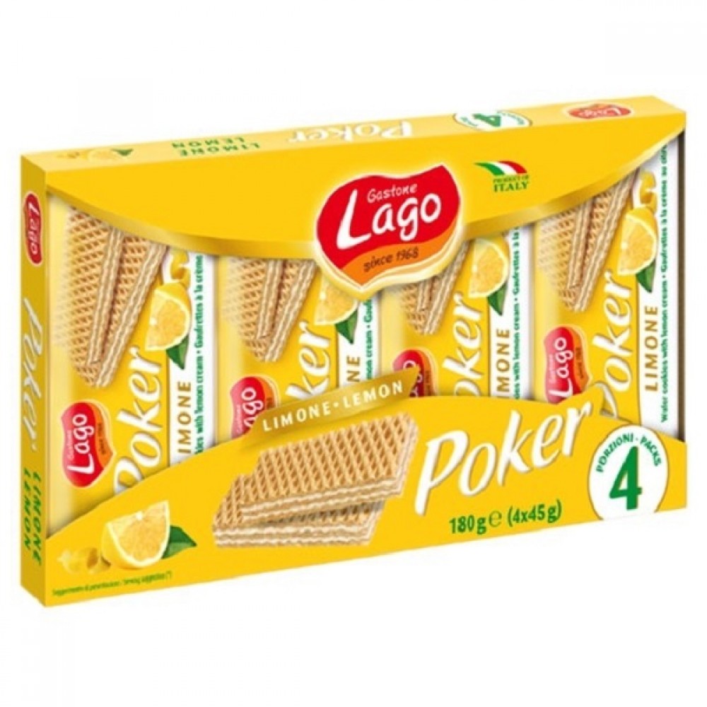 Lago Wafer Poker Limão 4x45g