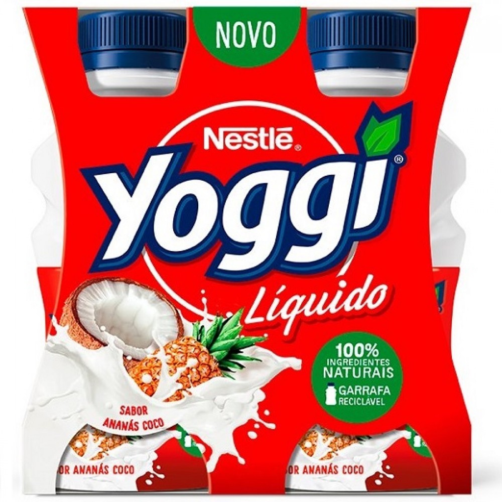 Yoggi Líquido Ananás Côco 4x149ml<br>
