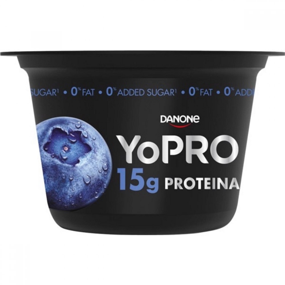 Iogurte YoPro Proteína Mirtilo Danone 160g 1Un.<br><br><br>